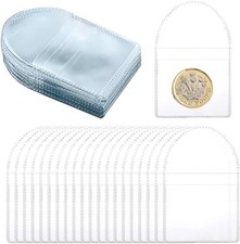 2.5x2.5 Inch 50PCS Coin Protector Sleeves Single Pocket Flips for Collectible
