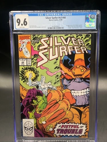 Silver Surfer #44 (Marvel Comics December 1990) CGC Graded 9.6 Key Issue Wht Pgs