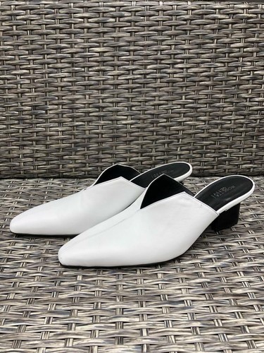 Rosetta Getty White Leather Mule Slide Sandal NEW, Retail $470 (Size: 40EU/10US)