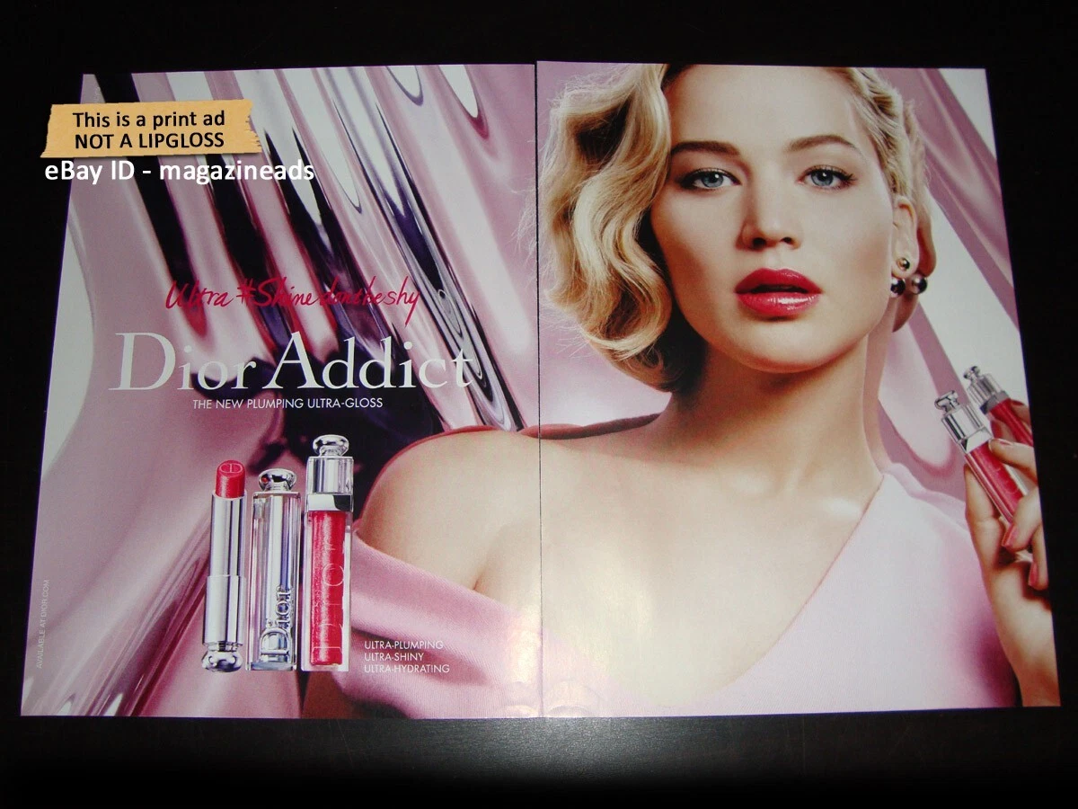 DIOR Beauté 2 Pages IMPRIMÉ AD 2016 JENNIFER LAWRENCE beaux yeux visage lèvres