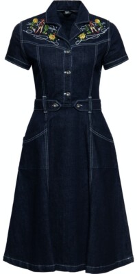 VRTUR Abito da donna in stile vintage, pizzo, pannello a rete, maniche