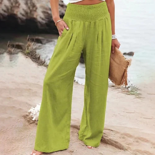 Linen wide-leg trousers for women - Picture 37 of 39