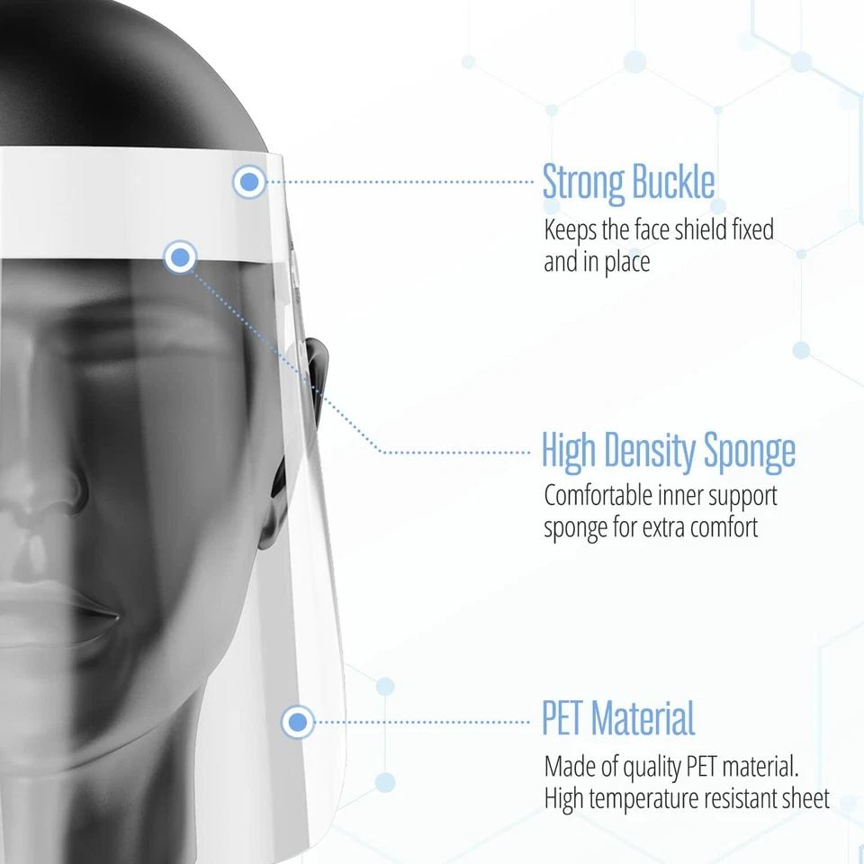 Paquete de 8 protectores faciales reutilizables lavables fundas protectoras mascarillas transparentes anti salpicaduras Foto 4 de 4