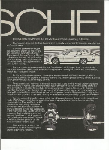 Original 1977 Porsche 924 vintage print ad: "Porsche creates a new Porsche." - Picture 2 of 2