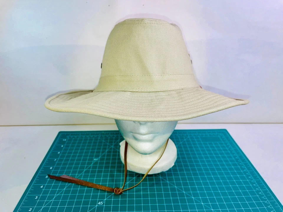 Sombrero Safari Explorer Original Safari Beige Para Hombres Se Ajusta 59 CM Botón Lateral Correa para la Barbilla Foto 2 de 4