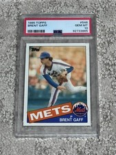 1985 TOPPS BASEBALL CARD LOW POP PSA 10 BRENT GAFF NEW YORK METS