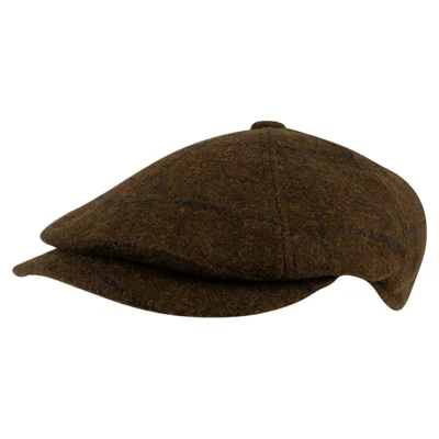 Gorra Jack Pyke Newsboy Marrón Tweed 8 Paneles Estilo Caza Tiro NUEVO MODELO