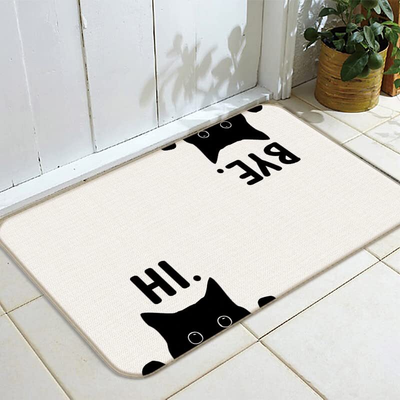 Cat Kitchen Rug, Hi Bye Funny Black Cat Kitchen Mat,17"X30" Decorative Home eBay
