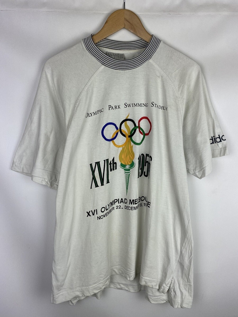 ■adidas■Originals Olympics graphic Tシャツ Rare VTG Adidas XVI Olympic Games 1956 men's t shirt size M