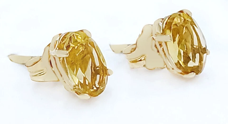 PENDIENTES TOPACIO AMARILLO ORIGINALES 2,34 quilates ORO AMARILLO SÓLIDO 14k - Valoración gratuita Foto 2 de 4