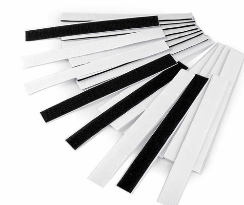 2*20 cm selbstklebend Klettverschluss 2 cm breit weiß schwarz grau braun altrosa - Picture 2 of 3