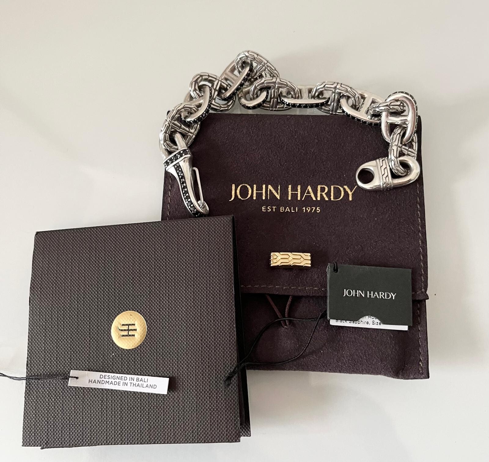 UNIQUE John Hardy Solid Silver & Black Sapphire B… - image 3