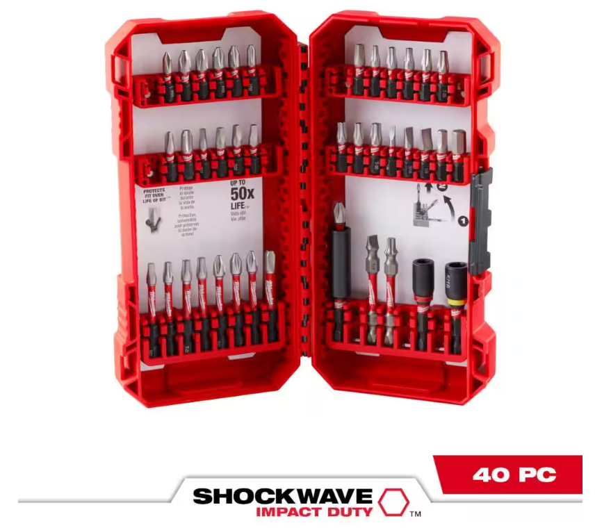 Milwaukee SHOCKWAVE Impact Driver Bit Set, Custom Alloy76 Steel 