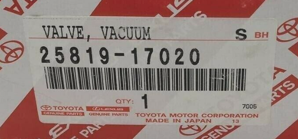 Toyota Genuine VALVE ASSY VACUUM REGULATING 25819 - 17020 | eBay