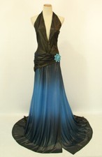 NWT Jovani Size 2 Blue $350 Prom Formal Evening Long Gown Cruise Halter Dress