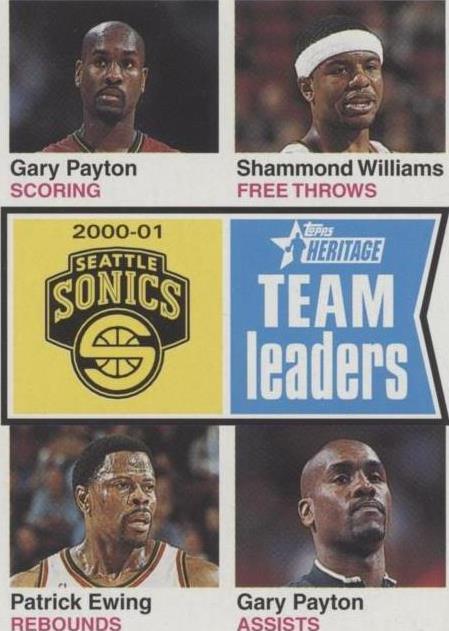 2001-02 Topps Heritage - Patrick Ewing/Gary Payton/Shammond Williams #228 - 1 of 2