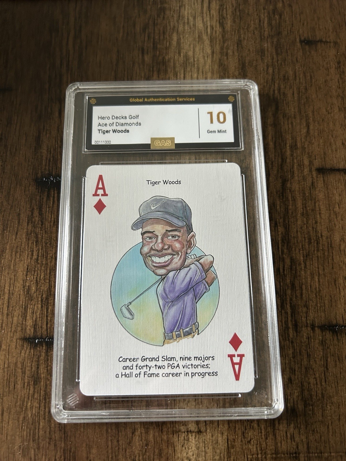Tiger Woods - Ace Of Diamonds - Hero Decks Golf - Gem Mint 10 view 2