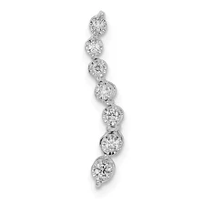 14k White Gold Graduating Diamond Chain Slide Pendant