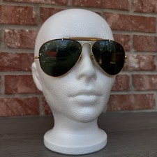 VTG Ray Ban Outdoorsman Sunglasses Gold G-15 Glass Lenses Cable Temple 58-14
