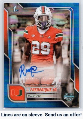 2025 Bowman U Chrome #BCA-OJ OJ Frederique Jr. Autographs Blue Refractor #/150
