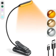 Willow Book Light for Reading in Bed, 10LED Bright Reading Light, 3 Colors & ...