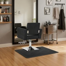 Anti-Fatigue Hair Salon Floor Mat for Square Base Chair, PU Comfort Barber Mat