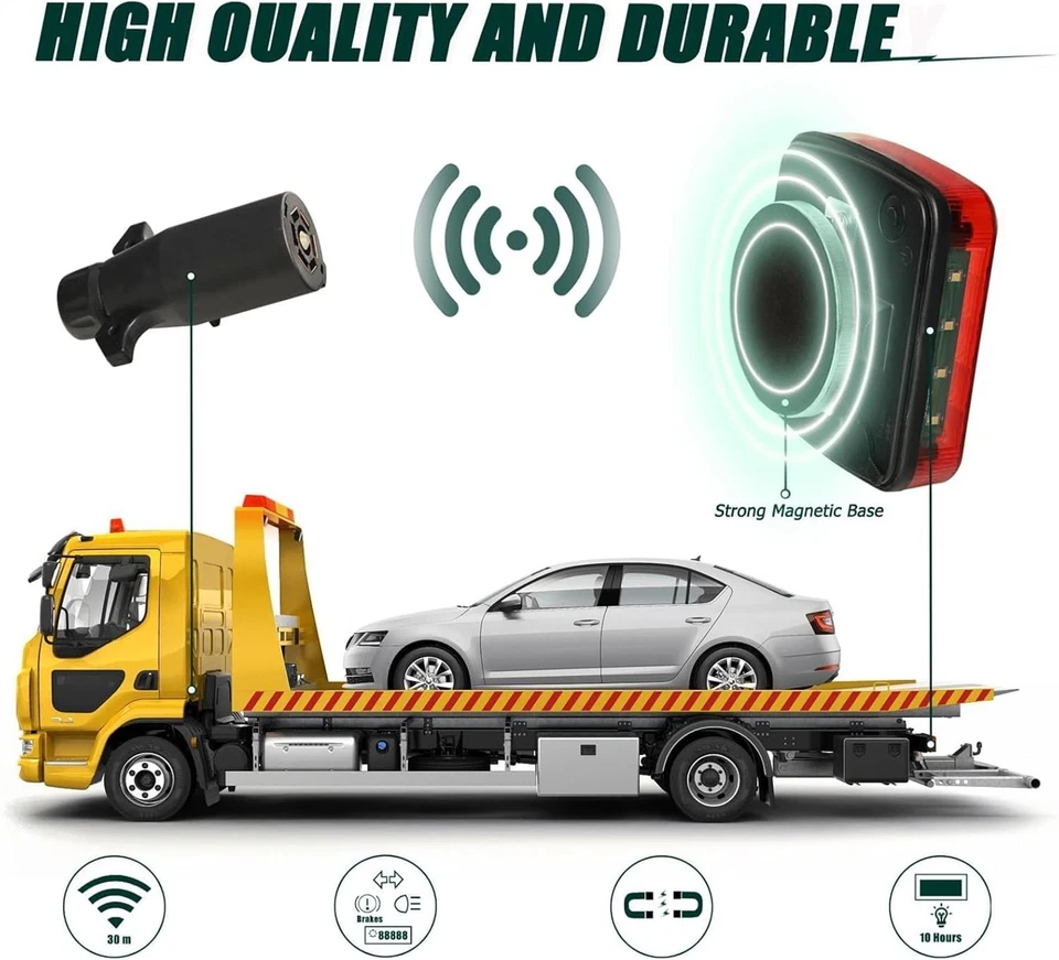 Magnetic Wireless Tail Lights for Trailer, Wireless Trailer Lights Kit - Image 3 of 4