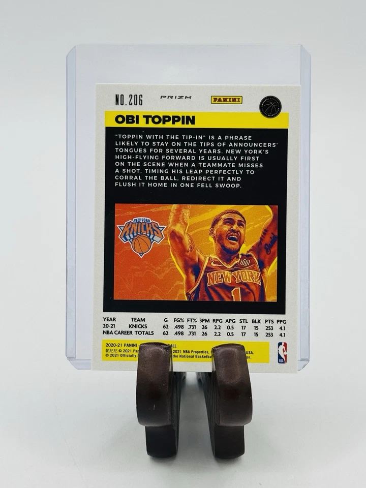 2020-21 Panini Flux Rookie Obi Toppin #206 Pulsar Prizm (RC) - Image 2 of 2