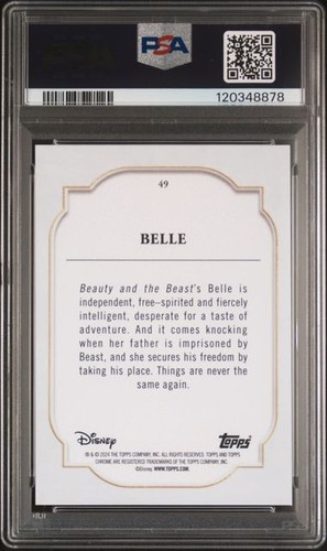 2024 Topps Chrome Disney Sapphire Belle Gold /50 PSA 9 Pop 6 - Picture 2 of 2