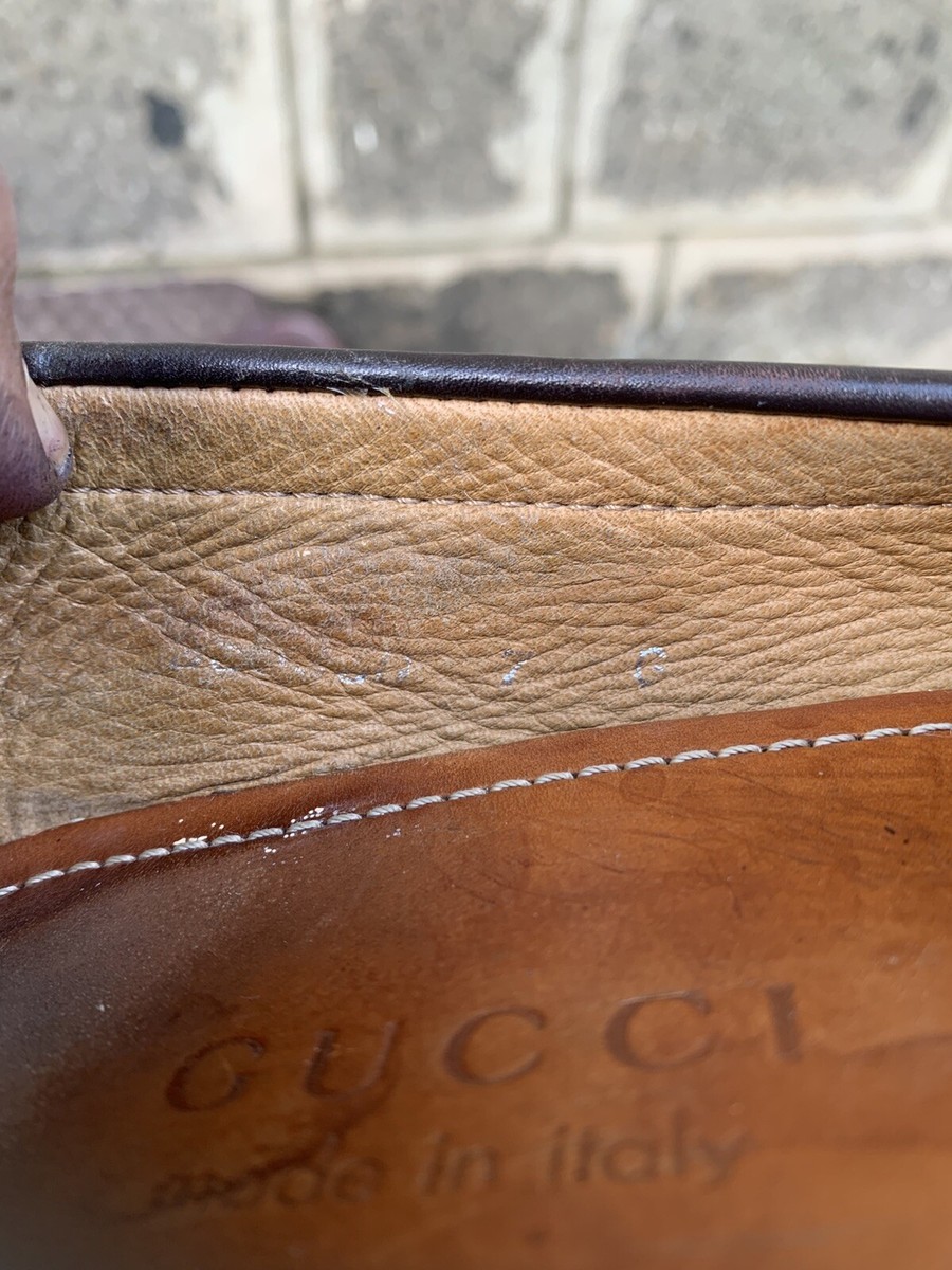 Gucci 255350 Diamante Brown Leather Loafers US 7.5 | eBay display picture 1