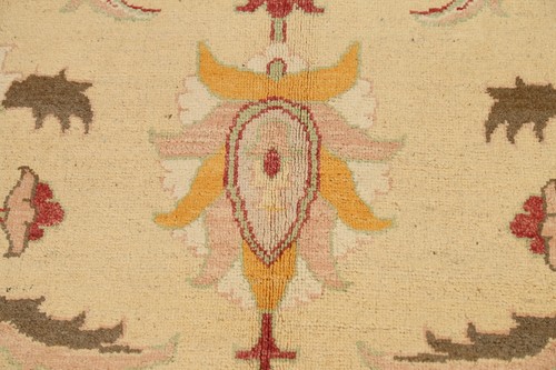 Floral Oushak-Chobi Oriental Zone Tapis Dîner Pièce Noués à la Main Laine 7 'X9' - Picture 10 of 20
