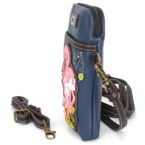 FLAMINGO GROUP BIRDS CELLPHONE CROSSBODY PURSE BAG BLUE CHALA - Picture 2 of 5