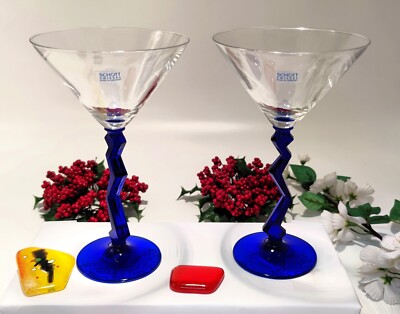 Schott Zwiesel Martini Glas blau Zick Zack Zic Zac Perfektes Dinner  Weihnachten