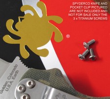 3 x Custom Titanium Pocket Clip Screws for Spyderco Paramilitary PM2 (NO KNIFE)