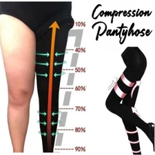 Lady High Waist Sculpting Compression Pantyhose Tights Full Length Body Shaper