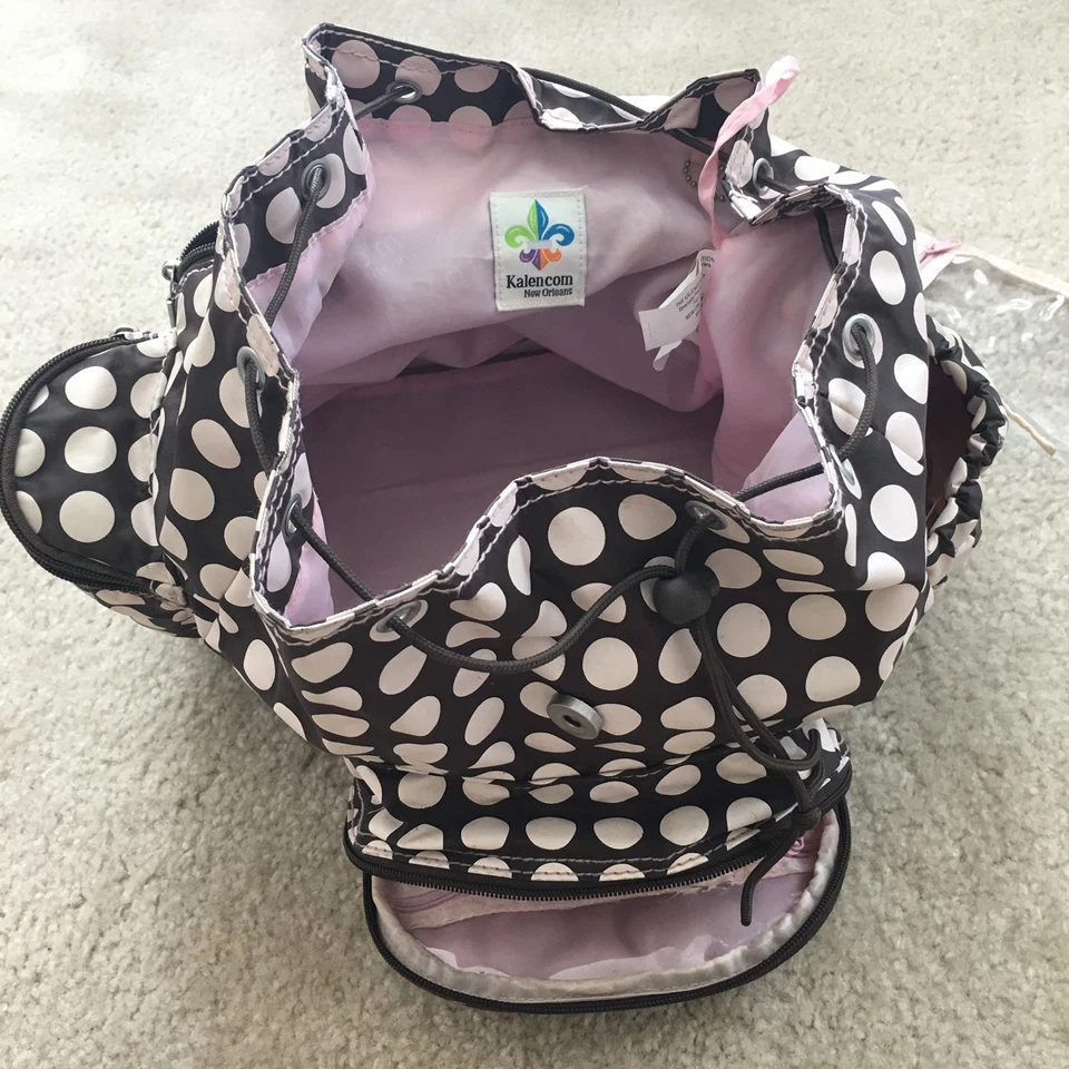 Рюкзак Kalencom небесный горошек шоколадный коричневый розовый для девочек сумка для подгузников упаковка - Изображение 2 из 4