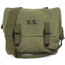 U.S. WW2 M1936 Musette Bag w/Shoulder Strap,WWII Shoulder Messenger Green 