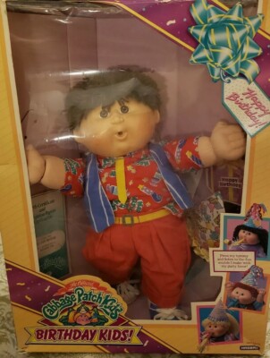 Hasbro 1990 Cabbage Patch Kids - Birthday Kids Doll - Boy w/ Brown