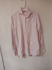 Aquascutum Shirt Mens 15 1/2 , 33 Pink Long Sleeve Cotton Formal Classic Fit