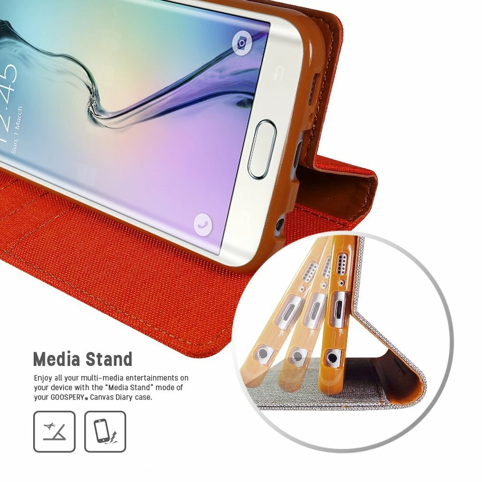Funda Xperia Protección contra Caídas GOOSPERY Lona Diario Denim Naranja Foto 3 de 3