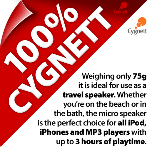 Cygnett Micro Mini Akumulator Odtwarzacz MP3 Przenośny głośnik do iPhone 4 4S 5S 6 - Zdjęcie 6 z 6