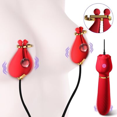 Vibrating Breast Nipple Clamps Clit Clip Vibrator SM Bondage Sex Toy for  Women | eBay