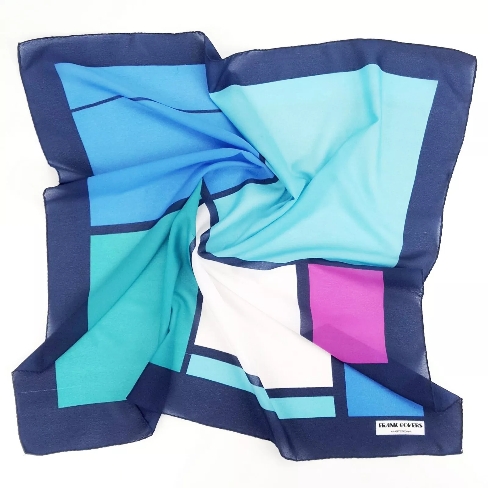 FRANK GOVERS Foulard carré crêpe soie Carré foulard fenêtre géométrique 33