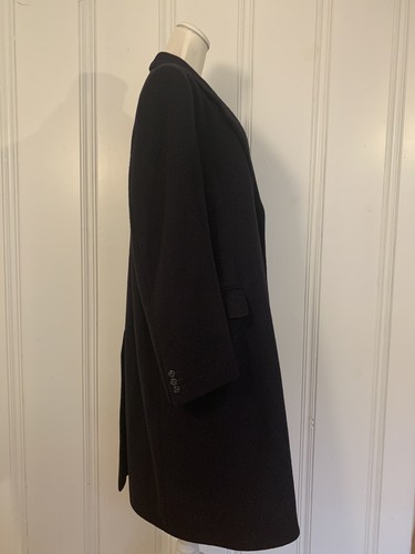Vintage di Benedetto Cashmere Wool Coat Black Long Made In Italy *FAST SHIP* - Picture 8 of 15
