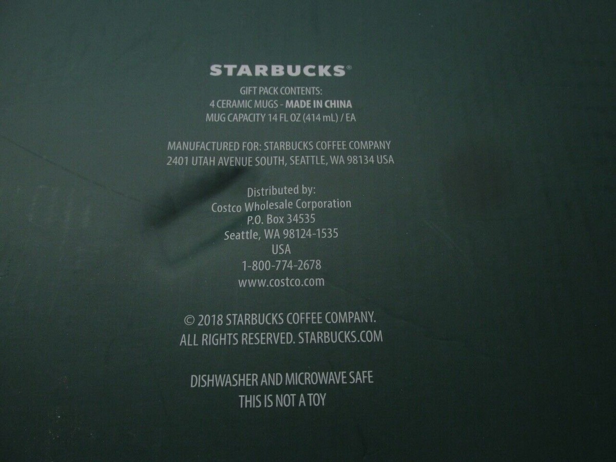 4 Stackable Classic Seattle Starbucks Ceramic 14oz Coffee 4 Stackable Classic Seattle Starbucks Ceramic 14oz Coffee