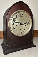 New Haven Gothic Beehive Dome Top Tombstone Westminster Chime Mantel Clock