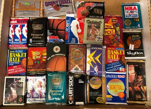 100 VINTAGE BASKETBALL CARDS IN FACTORY UNOPENED WAX PACKS AND SETS