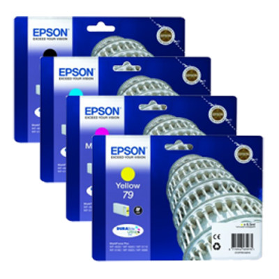 C13T79154010 4er Set Original Epson 79 Drucker Tintenpatronen Tower of Pisa Tinte