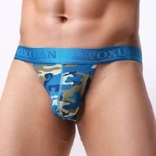 Mens Underwear Low Rise High Leg Briefs Shorts U Convex Pouch Camouflage Printed