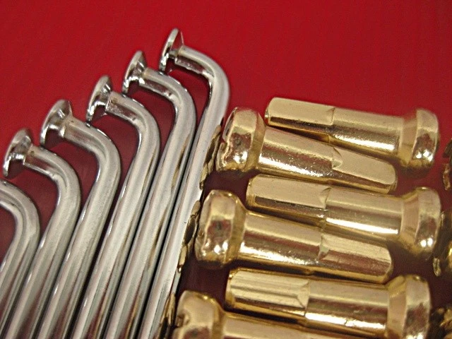 Fit KAWASAKI W1 W2 SS/TT  FRONT DRUM 18" & REAR SPOKE 80 Pcs. NIPPLE GOLD [mi] Foto 4 de 4